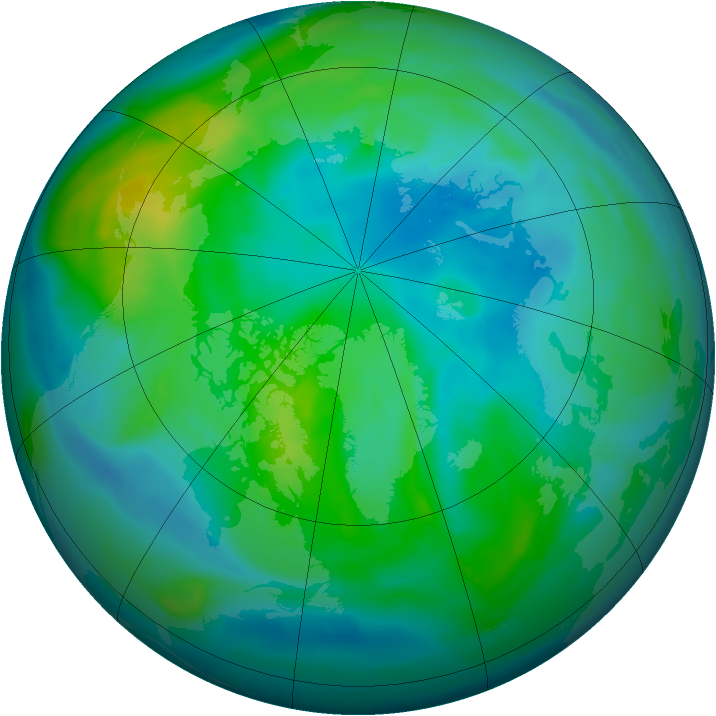 Arctic ozone map for 05 October 2010